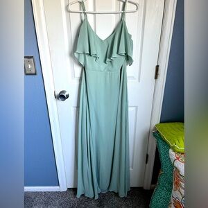 Birdie Grey maxi dress; worn once; adjustable shoulder detail